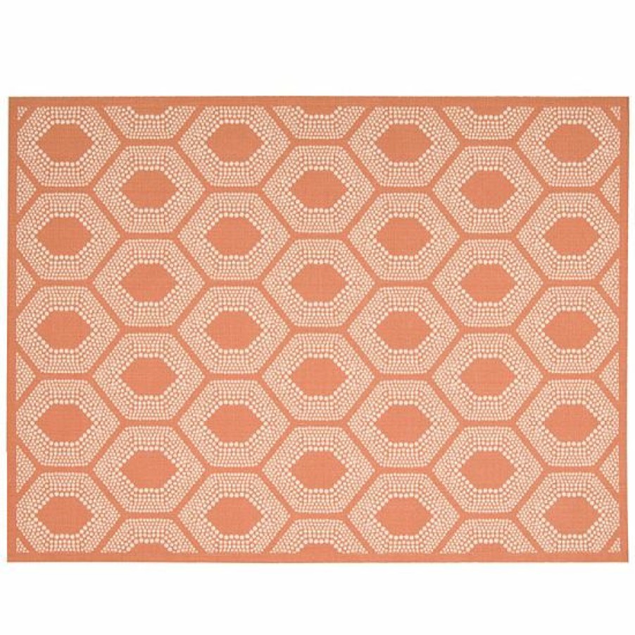 Home Decor * | Waverly Sun N' Shade Bubbly Geometric Indoor Outdoor Rug Tangerine