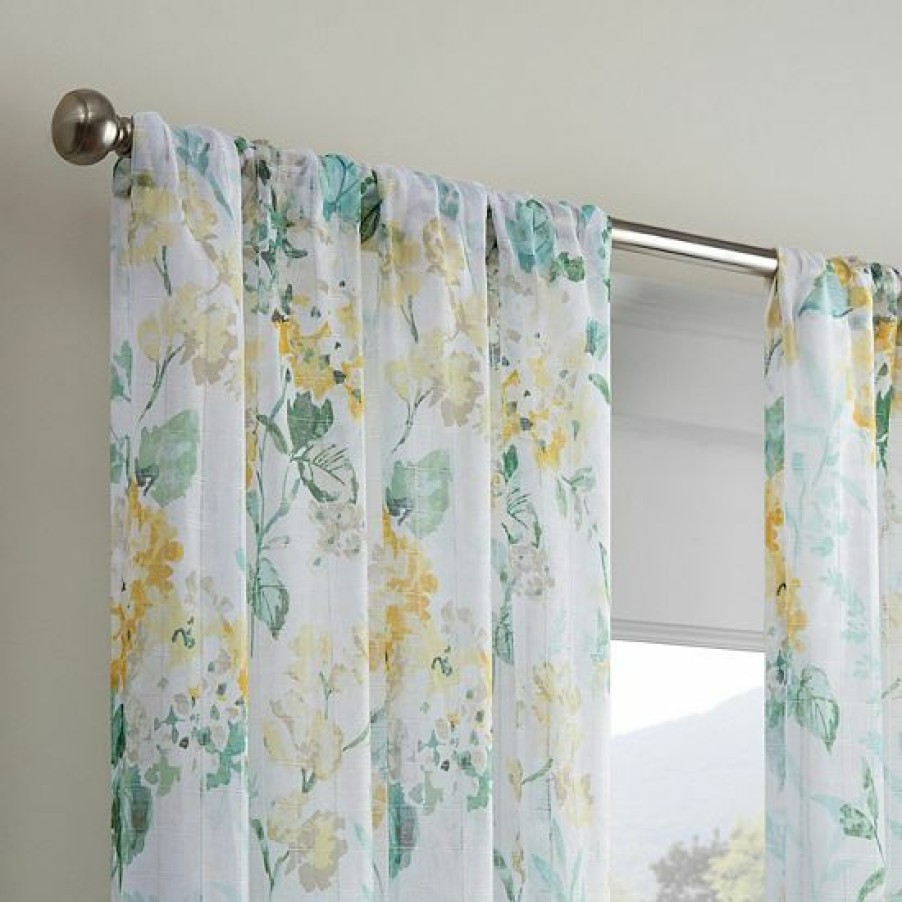 Home Decor * | Waverly Blushing Blooms Rod Pocket Sheer Window Curtain Panel