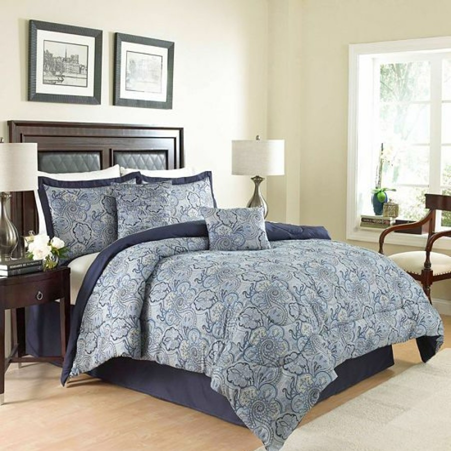 Bed & Bath * | Waverly 4-Piece Paddock Shawl Comforter Set Porcelain