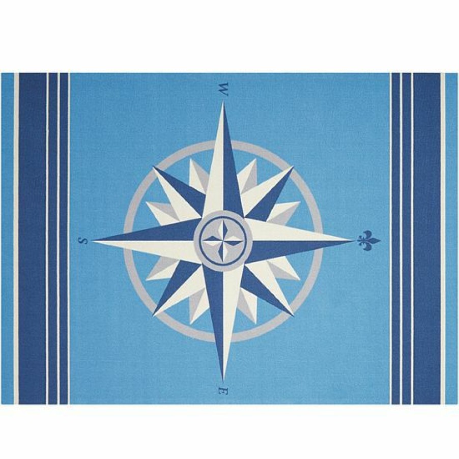 Home Decor * | Waverly Sun N' Shade Sailing Compass Indoor Outdoor Rug