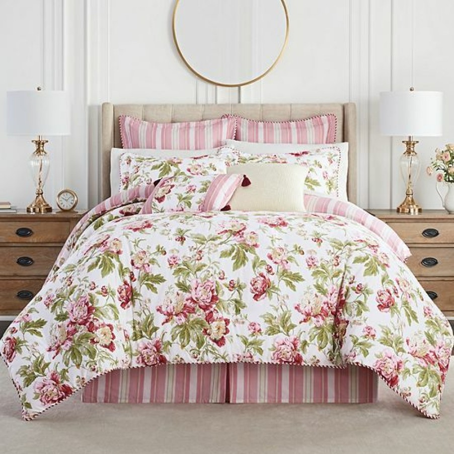 Bed & Bath * | Waverly Forever Peony Comforter Set With Shams