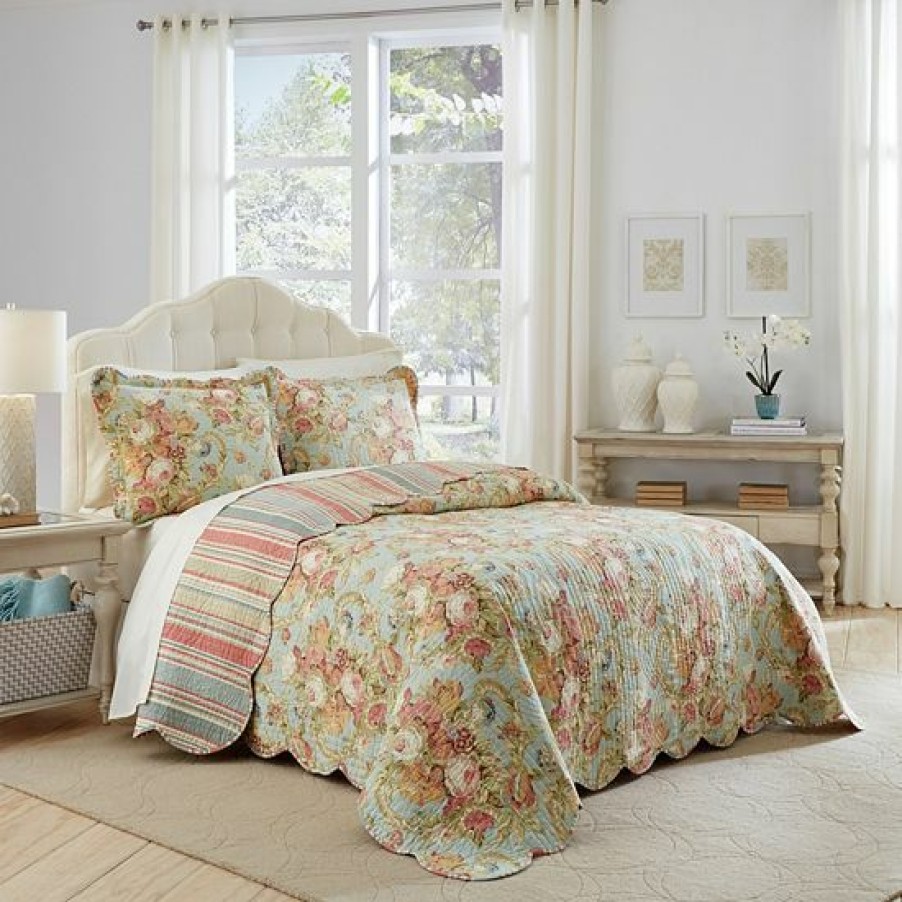 Bed & Bath * | Waverly 3-Piece Spring Bling Bedspread Set