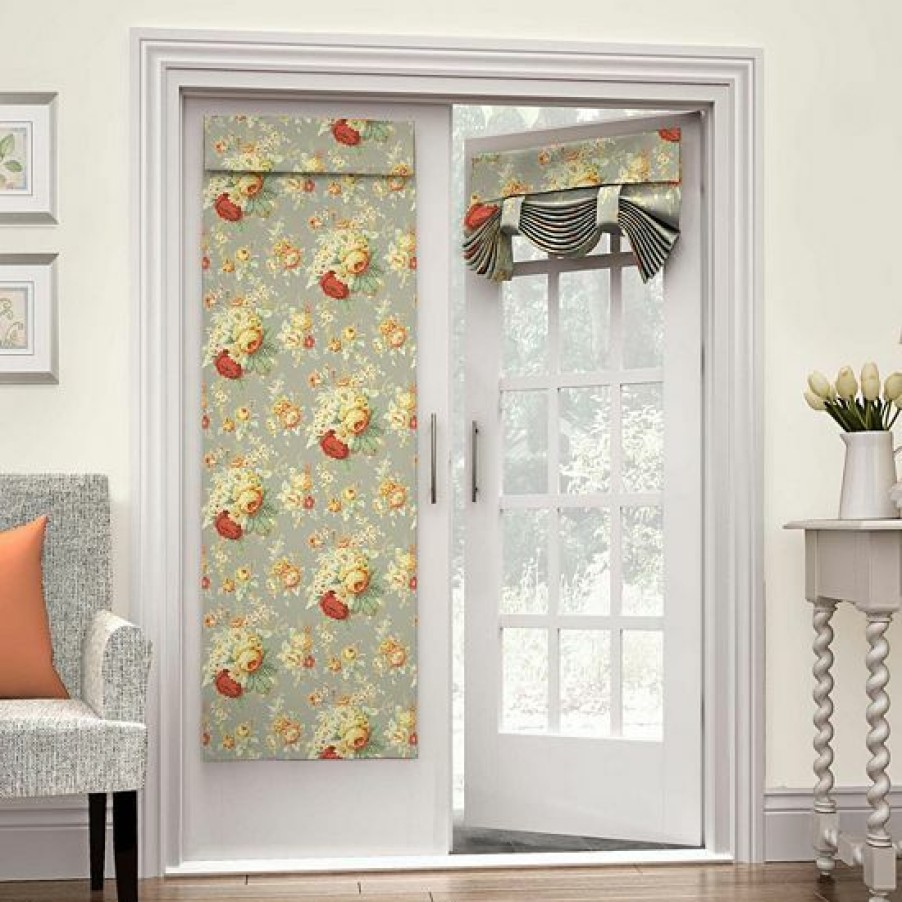 Home Decor * | Waverly 1-Panel Sanctuary Rose French Door Curtain Clay