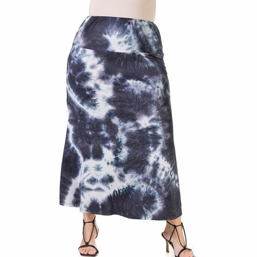 Womens * | Plus Size 24Seven Comfort Apparel Elastic Waistband Maxi Skirt