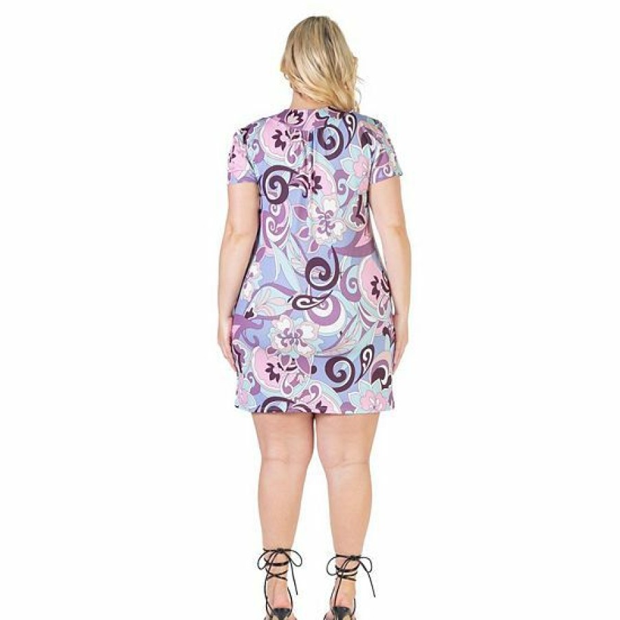 Womens * | Plus Size 24Seven Comfort Apparel Loose Casual Mini Dress