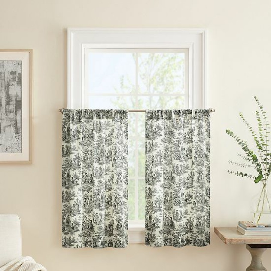 Home Decor * | Waverly Charmed Life Tier Curtain Pair Onyx