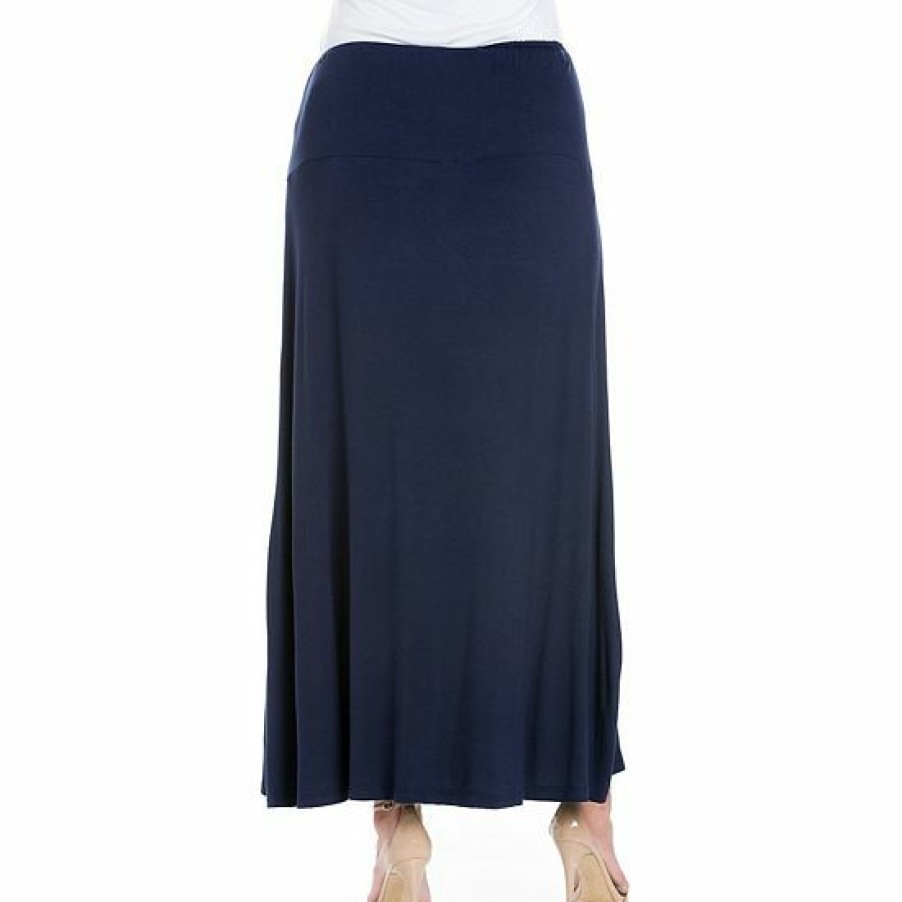 Womens * | Plus Size 24Seven Comfort Apparel Comfortable Fit Elastic Waist Maxi Skirt